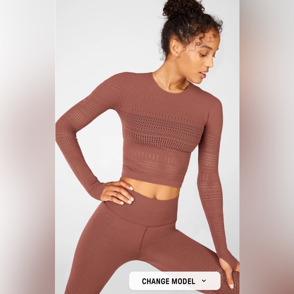 Fabletics Tops - NWT Fabletics Briella Macrame Sculptknit Long-Sleeve Seamless Top MEDIUM